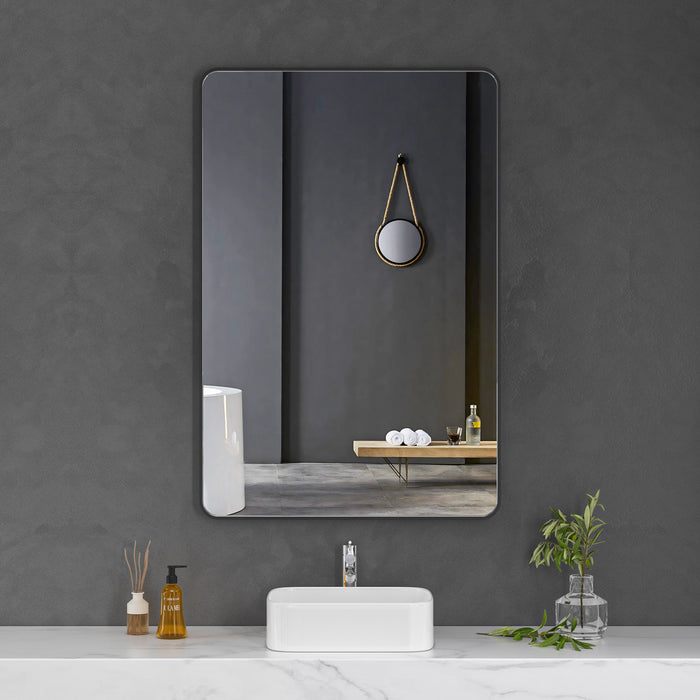 Black Framed Rectangular 1200x800 Mirror FMR1-12080-B