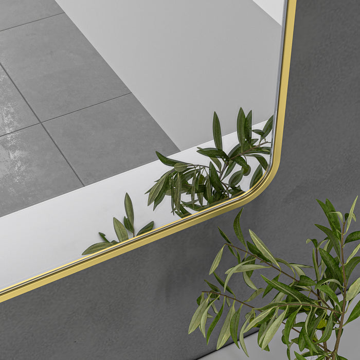 Brushed Gold Framed Rectangular 1200x800 Mirror FMR1-12080-GD