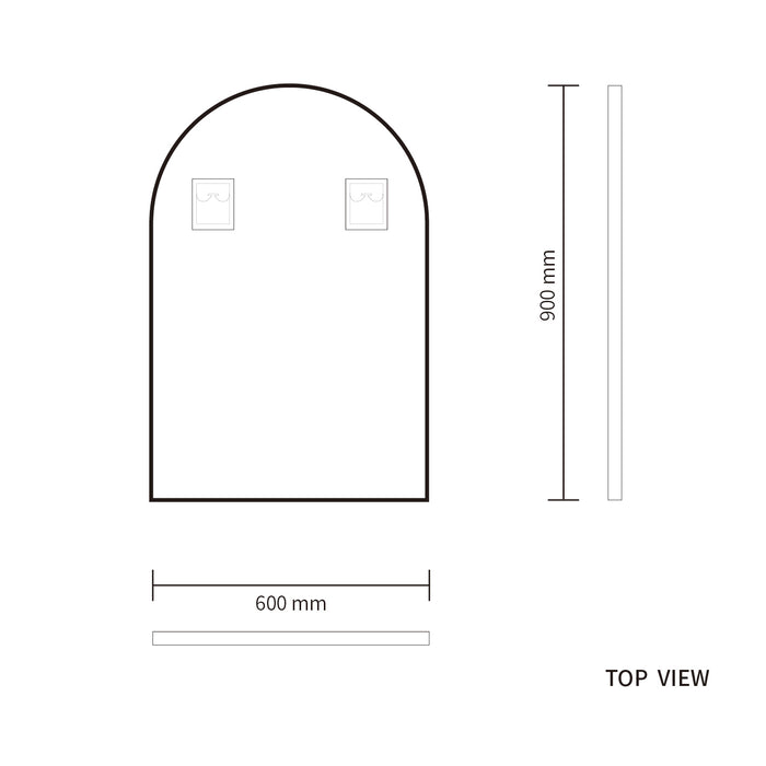 Black Framed Arched 600x900 Mirror FMR3-6090-B