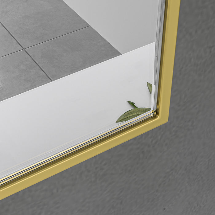 Brushed Gold Framed Arched 600x900 Mirror FMR3-6090-GD