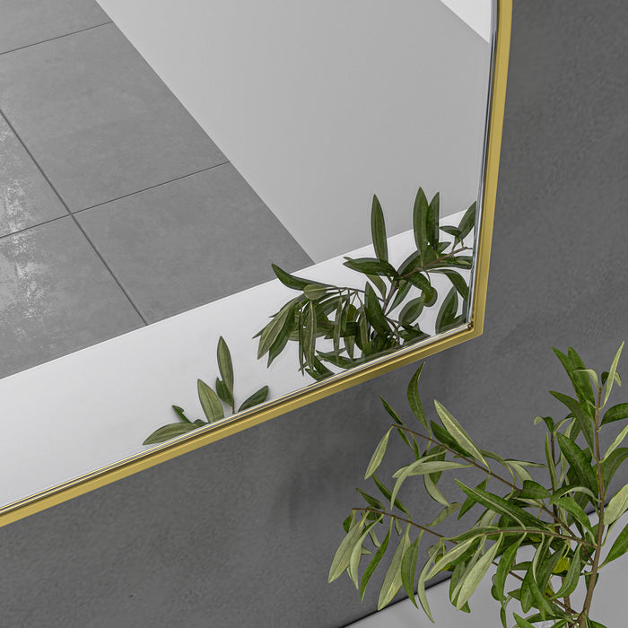 Brushed Gold Framed Arched 1200x800 Mirror FMR4-12080-GD