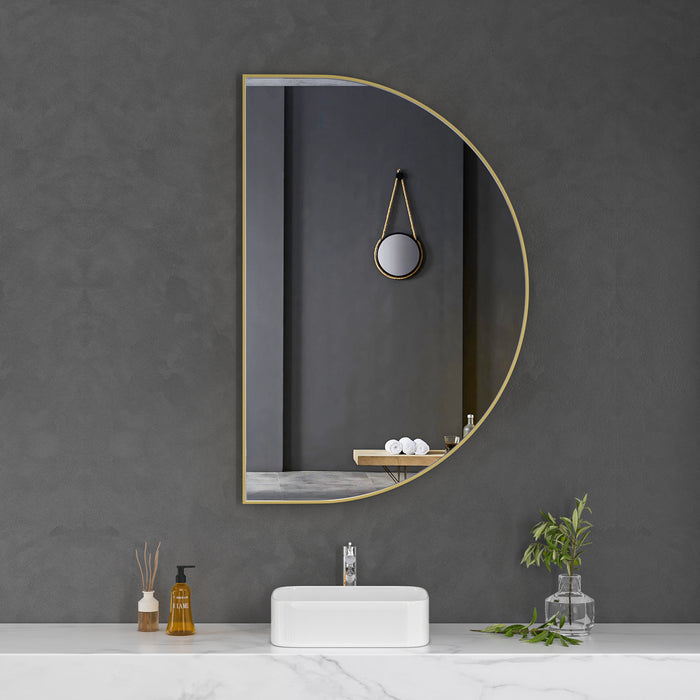 Brushed Gold Framed Arched 1200x800 Mirror FMR4-12080-GD