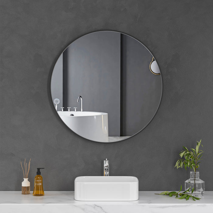 Black Framed Round 800mm Mirror FMR7-80-B