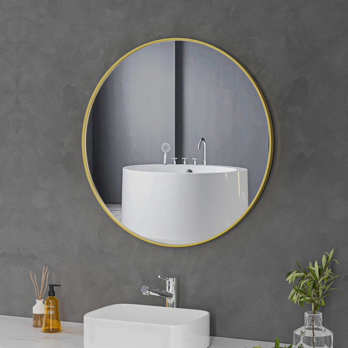 Brushed Gold Framed Round 800mm Mirror FMR7-80-GD