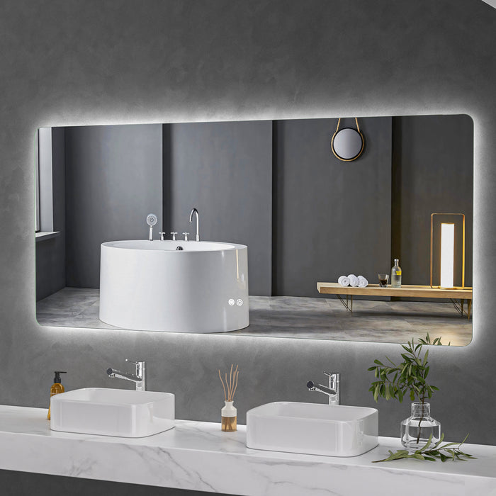 LED Mirror 1800x800 Rectangular Frameless Touch Backlit LED Mirror MR1-18080