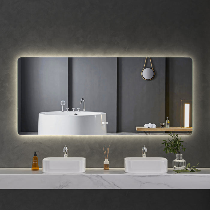 LED Mirror 1800x800 Rectangular Frameless Touch Backlit LED Mirror MR1-18080