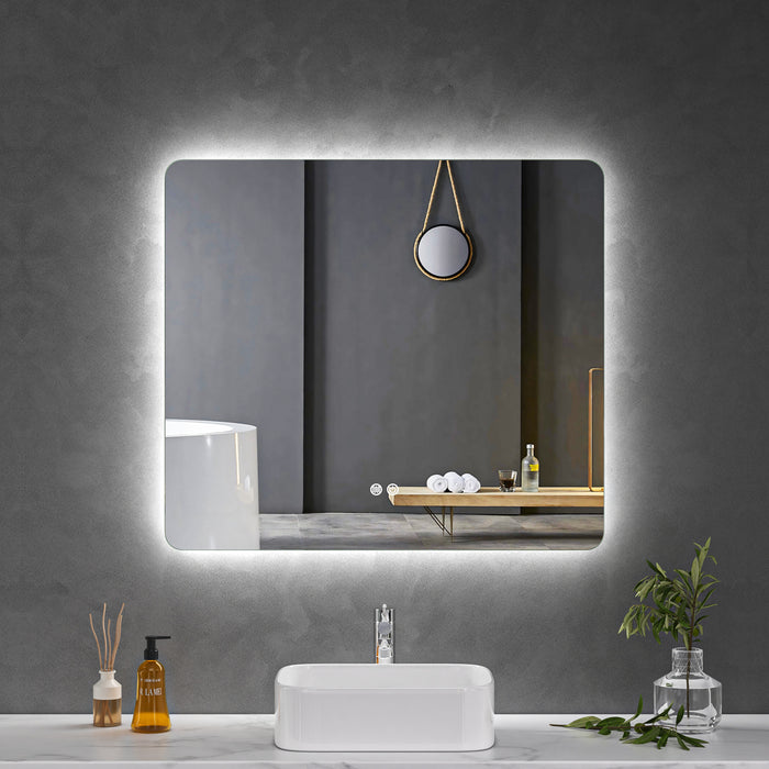 LED Mirror 900x800 Rectangular Frameless Touch Backlit LED Mirror MR1-9080