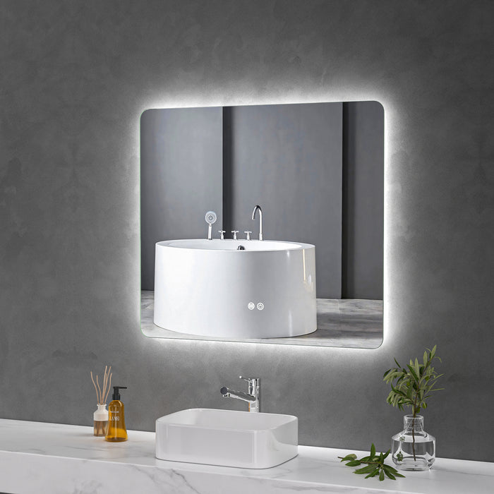 LED Mirror 900x800 Rectangular Frameless Touch Backlit LED Mirror MR1-9080