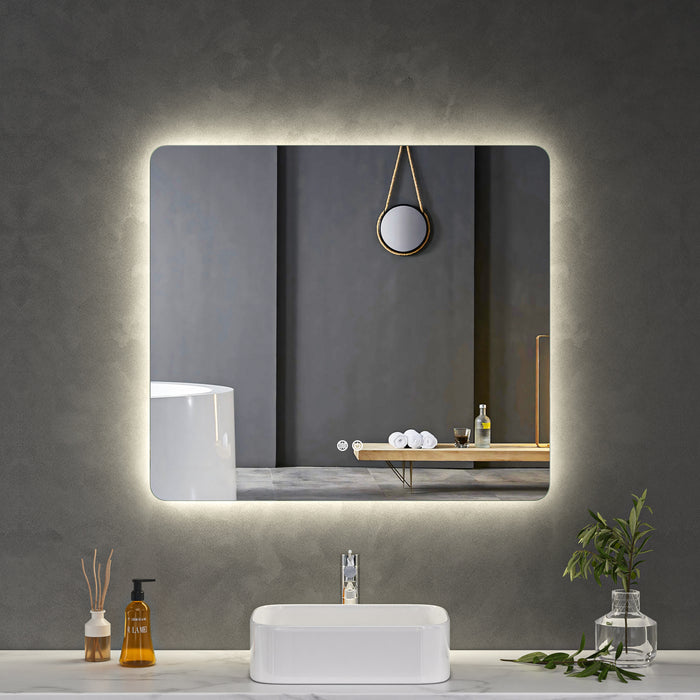 LED Mirror 900x800 Rectangular Frameless Touch Backlit LED Mirror MR1-9080