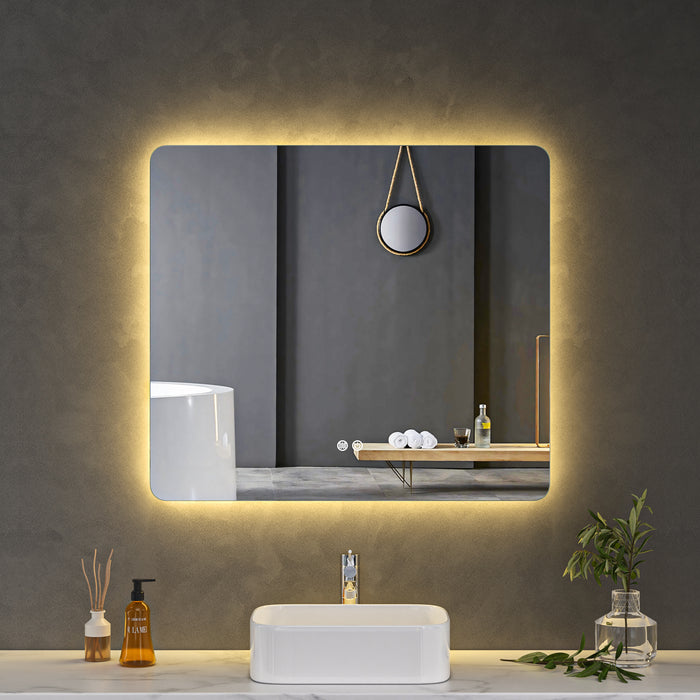 LED Mirror 900x800 Rectangular Frameless Touch Backlit LED Mirror MR1-9080