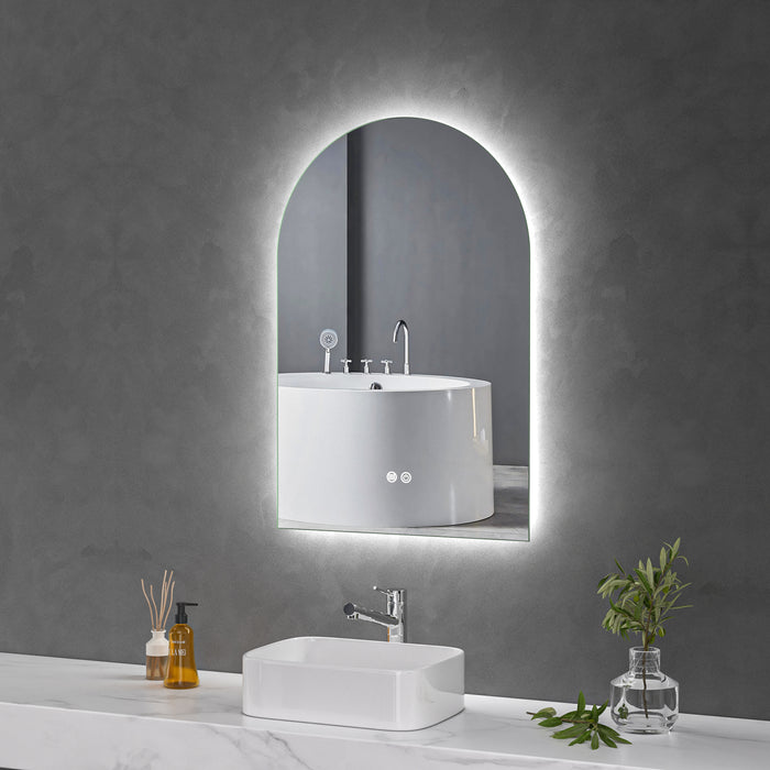 LED Mirror 600x900 Arched Frameless Touch Backlit LED Mirror MR3-6090