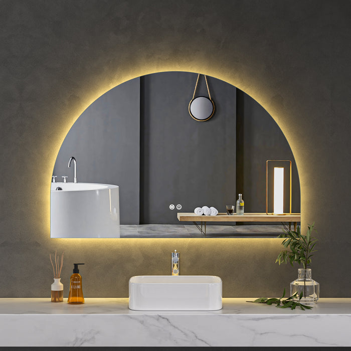 LED Mirror 1200x800 Arched Frameless Touch Backlit LED Mirror MR4-12080