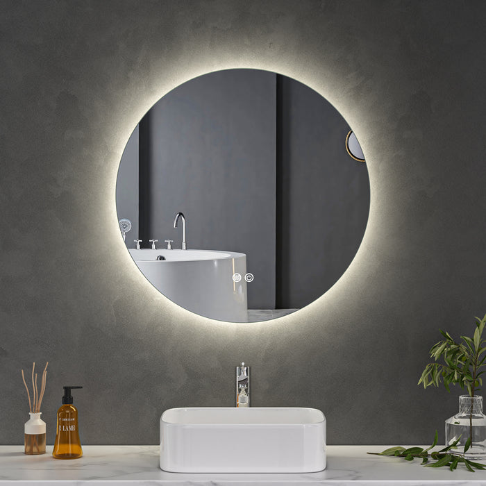LED Mirror 700mm Round Frameless Touch Backlit LED Mirror MR7-70
