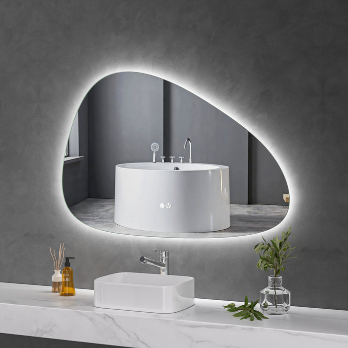 LED Mirror 1200x800 Pebble Frameless Touch Backlit LED Mirror MR8-12080L