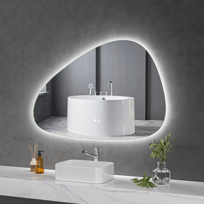 LED Mirror 1200x800 Pebble Frameless Touch Backlit LED Mirror MR8-12080R