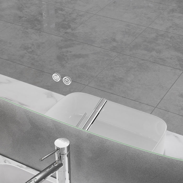 LED Mirror 1200x800 Pebble Frameless Touch Backlit LED Mirror MR8-12080R