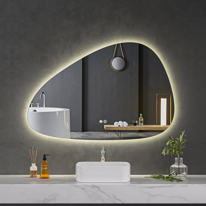 LED Mirror 1200x800 Pebble Frameless Touch Backlit LED Mirror MR8-12080R