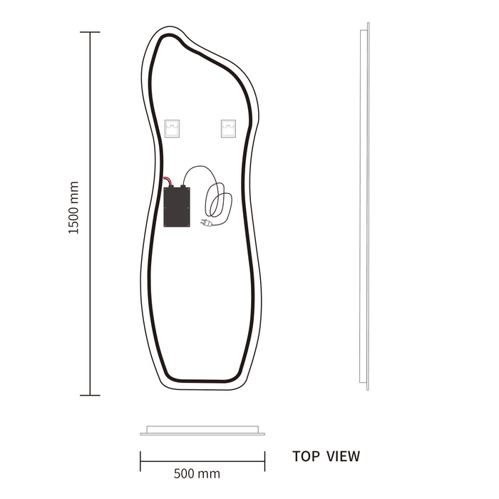 LED Mirror 500x1500 Frameless Touch Backlit LED Mirror MR9-A-50150