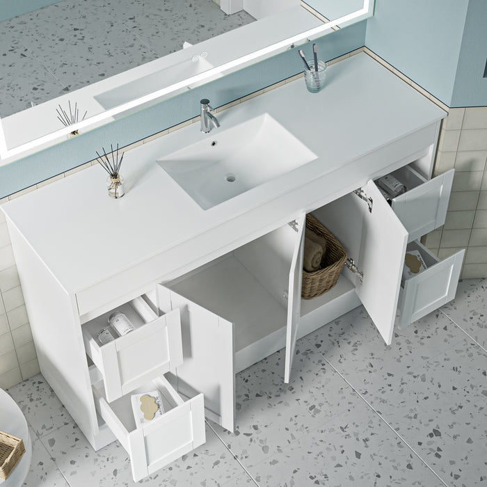 Hampton 1500mm Matte White Freestanding Vanity V1FS-1500-MW