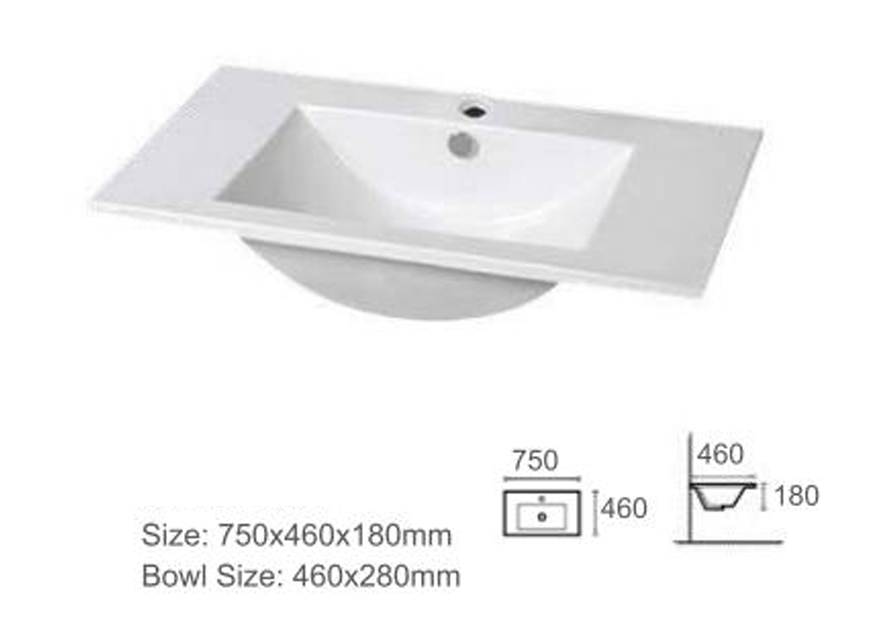 Roma 750mm Natural Oak Timber Look Freestanding Vanity V2FS-750(L/R)-T1