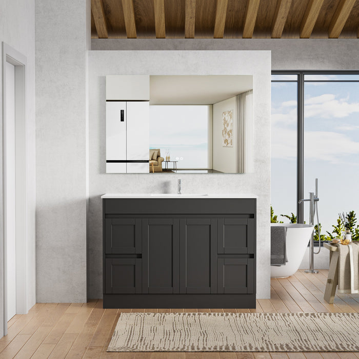 Hampton 1200mm Matte Black Freestanding Vanity V1FS-1200-MB