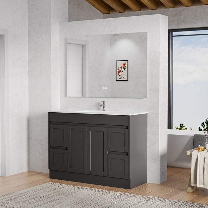 Hampton 1200mm Matte Black Freestanding Vanity V1FS-1200-MB