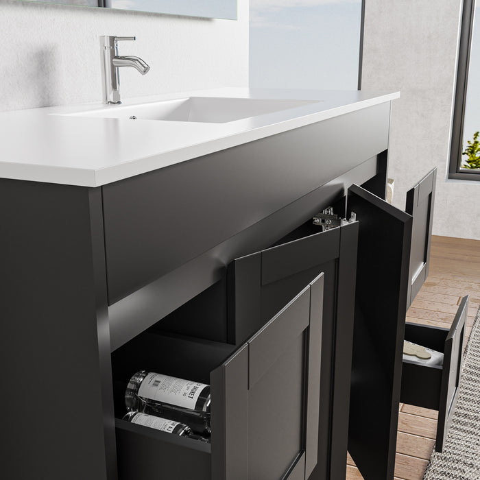 Hampton 1200mm Matte Black Freestanding Vanity V1FS-1200-MB