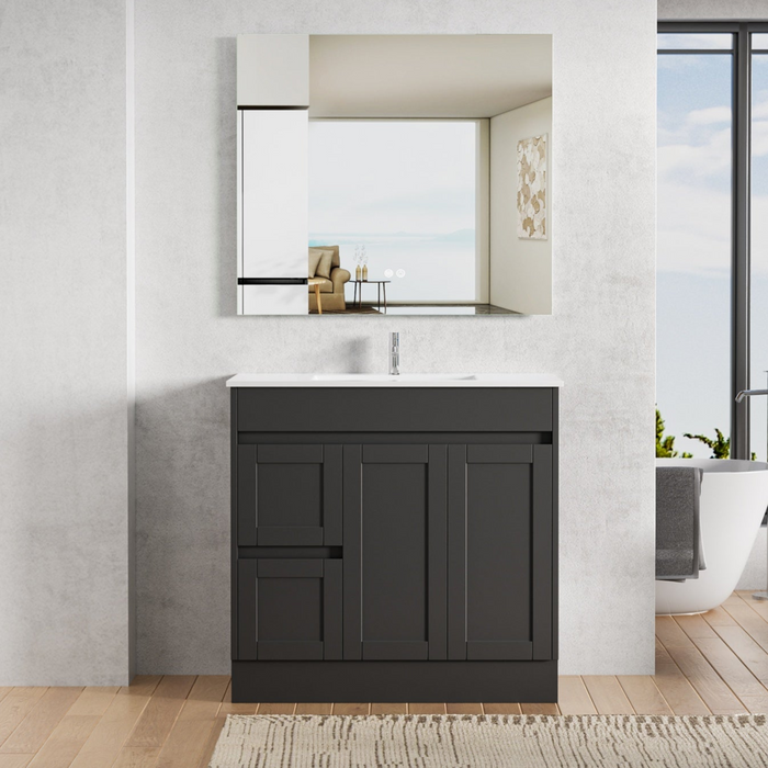 Hampton 900mm Matte Black Freestanding Vanity V1FS-900(L/R)-MB