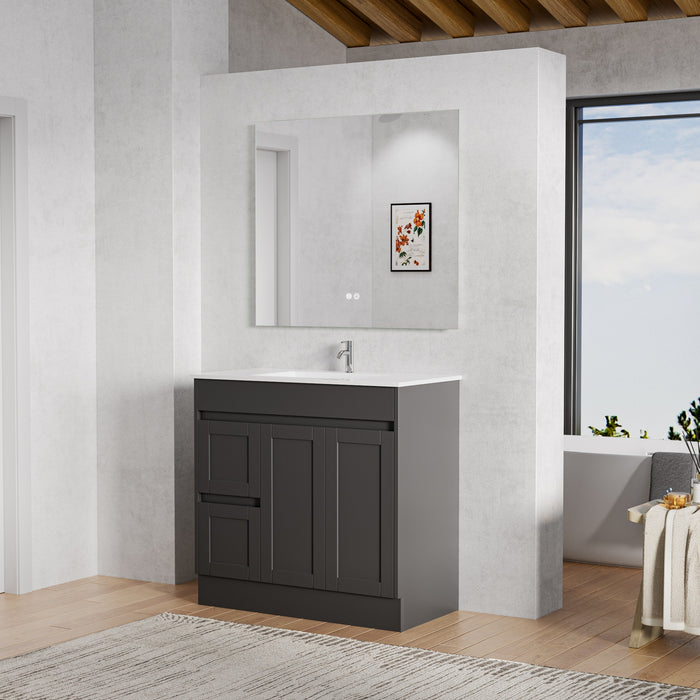 Hampton 900mm Matte Black Freestanding Vanity V1FS-900(L/R)-MB