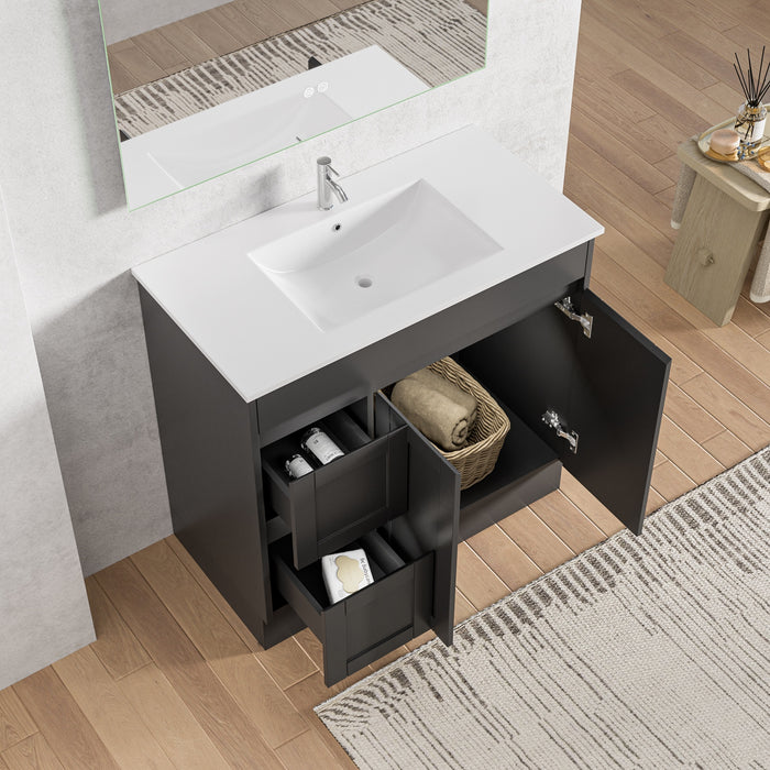 Hampton 900mm Matte Black Freestanding Vanity V1FS-900(L/R)-MB