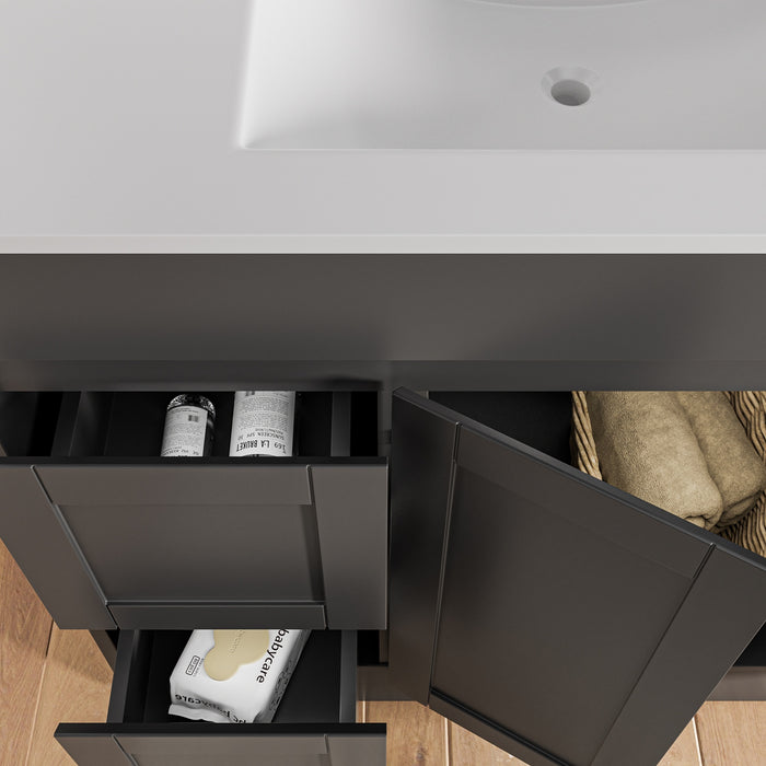 Hampton 900mm Matte Black Freestanding Vanity V1FS-900(L/R)-MB