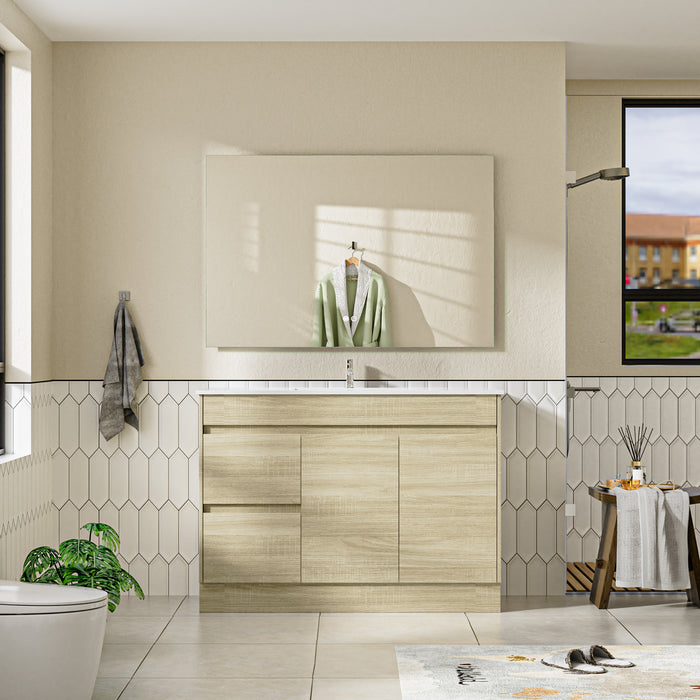 Roma 1200mm Natural Oak Timber Look Freestanding Vanity V2FS-1200(L/R)-T1