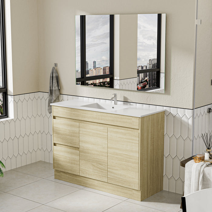 Roma 1200mm Natural Oak Timber Look Freestanding Vanity V2FS-1200(L/R)-T1