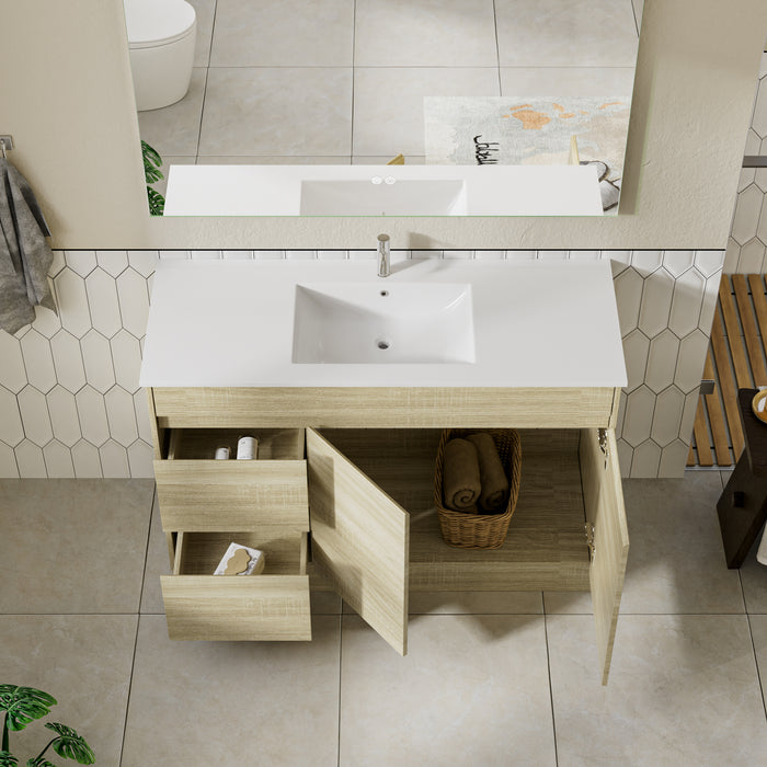 Roma 1200mm Natural Oak Timber Look Freestanding Vanity V2FS-1200(L/R)-T1