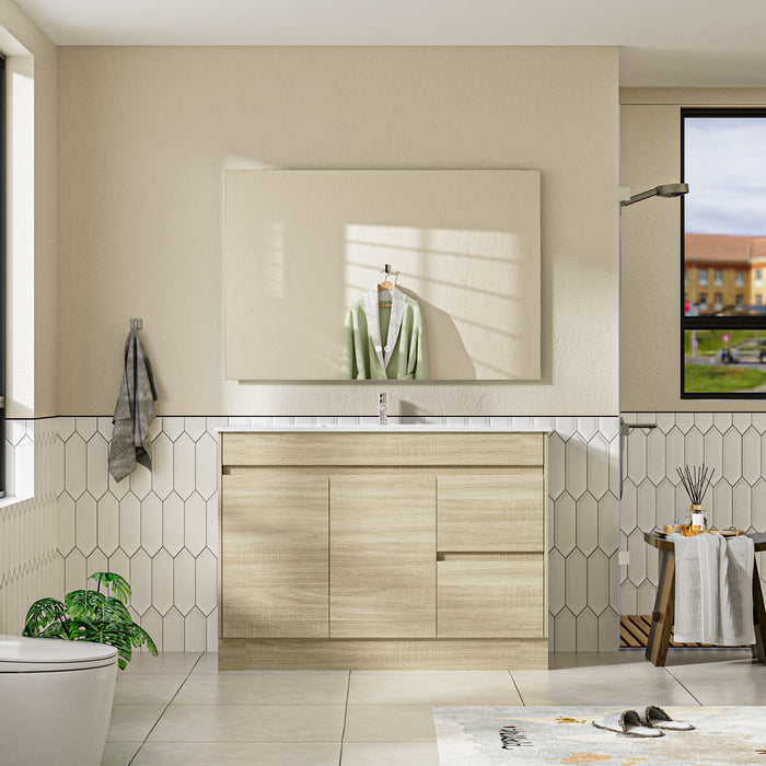 Roma 1200mm Natural Oak Timber Look Freestanding Vanity V2FS-1200(L/R)-T1