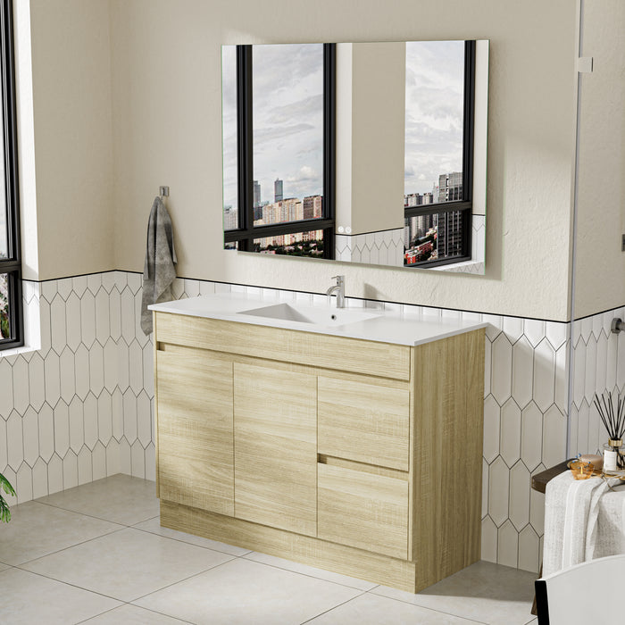 Roma 1200mm Natural Oak Timber Look Freestanding Vanity V2FS-1200(L/R)-T1
