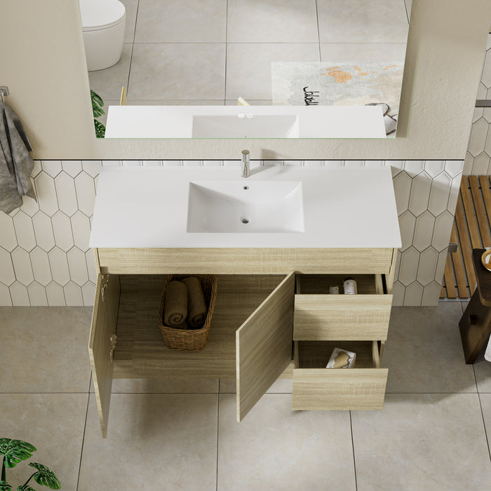 Roma 1200mm Natural Oak Timber Look Freestanding Vanity V2FS-1200(L/R)-T1