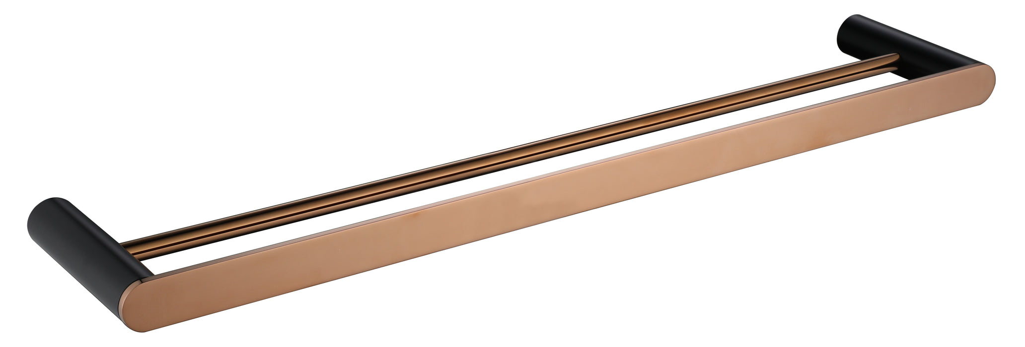 18010BRG Black/Rose Gold 600mm Double Towel Rail