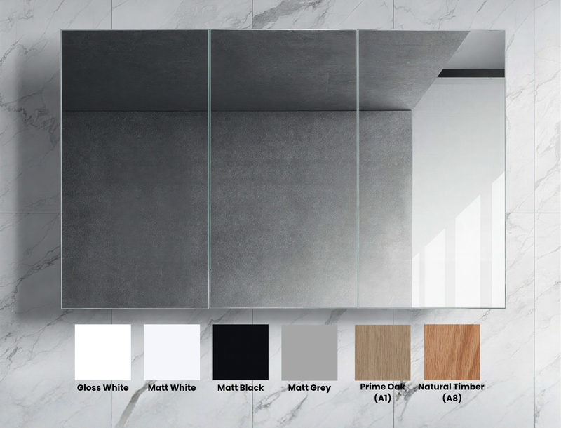 Brighton 600/750/900/1200mm Rectangular Matte White/ Gloss White/ Matt Black/ Matt Grey/ Prime Oak(A1)/ Natural Timber(A8) Shaving Cabinet