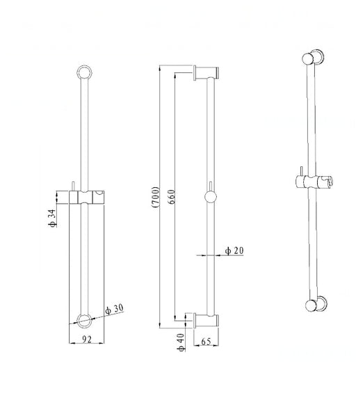 200208-C-S Chrome Shower On Rail Set