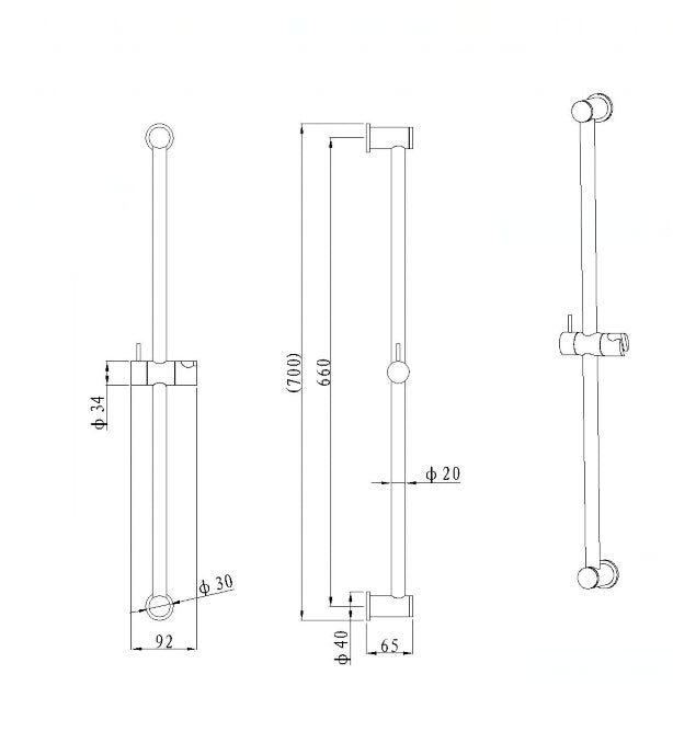 200208-C-S Chrome Shower On Rail Set