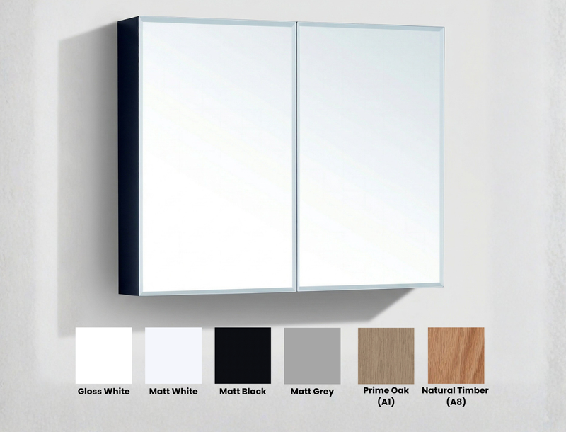 Brighton 600/750/900/1200mm Rectangular Matte White/ Gloss White/ Matt Black/ Matt Grey/ Prime Oak(A1)/ Natural Timber(A8) Shaving Cabinet