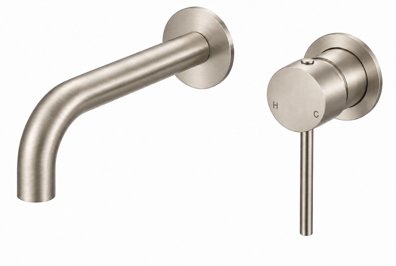 50451-3BN Brushed Nickel Wall Basin/Bath Mixer with Spout