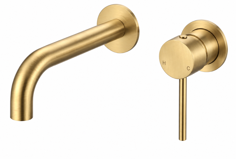 50451-3SG Brushed Gold Wall Basin/Bath Mixer with Spout