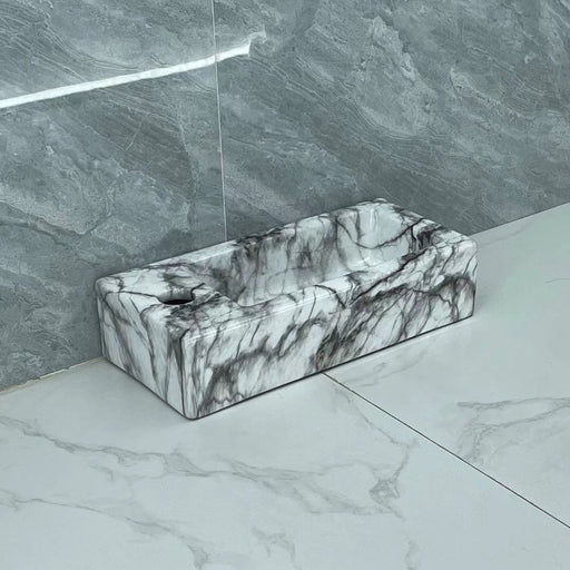 MAG25L Gloss White Marble Basin