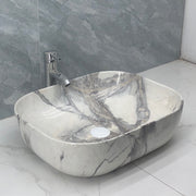 MQG18 Gloss White Marble Basin