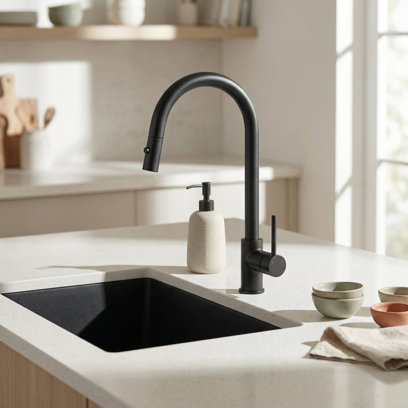59505B Black Pull-Out Kitchen/Laundry Sink Mixer
