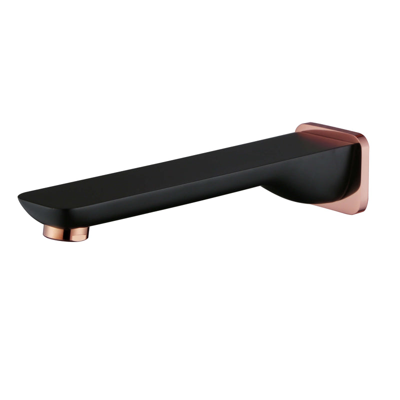 7302B/RG Black/Rose Gold Wall Basin/Bath Spout
