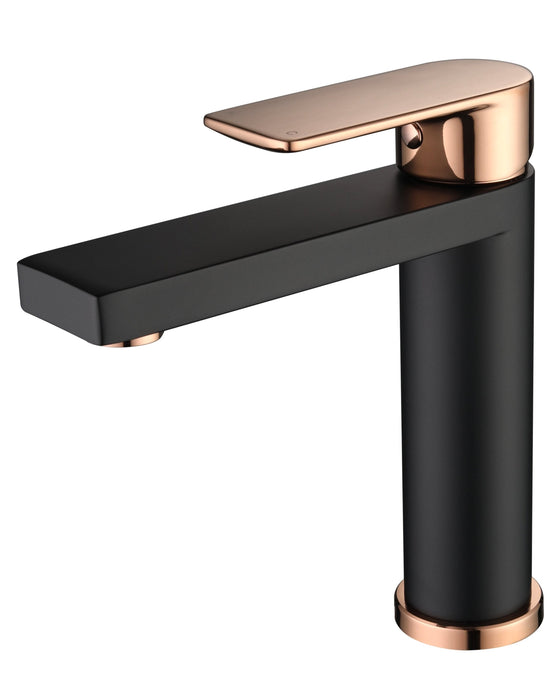 74011B/RG Black/Rose Gold Short Basin Mixer