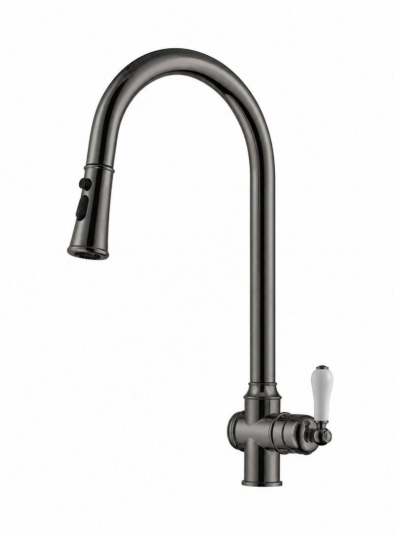 Brushed Gunmetal Classico Heritage Pull-Out Kitchen/Laundry Sink Mixer